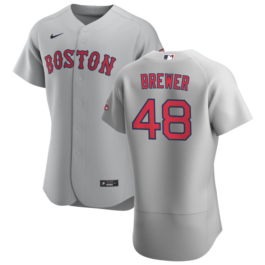 Boston Red Sox 48 Colten Brewer Men Nike Gray Road 2020 Authentic Team MLB Jersey